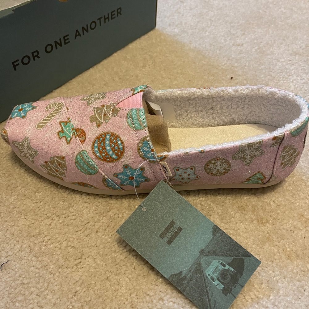 Sherpa Lined Christmas Toms Brand New Size 10